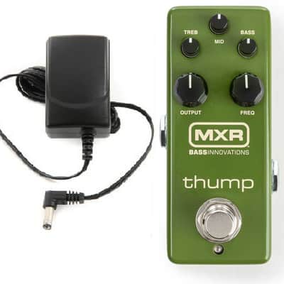 MXR M281 THUMP BASS PREAMP MINI EFFECTS PEDAL ECHOPLEX PREAMP CIRCUIT EQ TONE (ADAPTER POWER SUPPLY) image 1