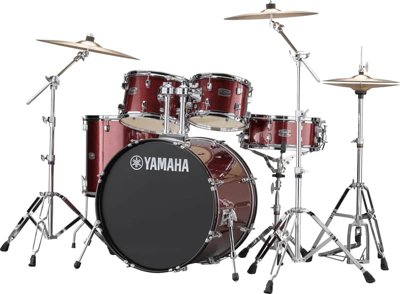 Yamaha Rydeen Burgundy Glitter 20" Shell Pack Hardware and Cymbals image 1