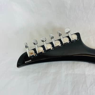 Vintage 1985 Larrivee Canada Voodoo Ofset V Neck Thru Body Black Electric Guitar image 11