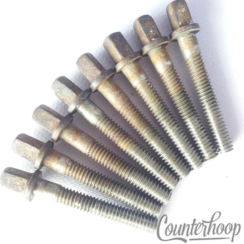 *Leedy 8x Tension T-Rods 1 1/2" Snare Drum/Tom Nickel Plating Vintage 40s Parts* image 1