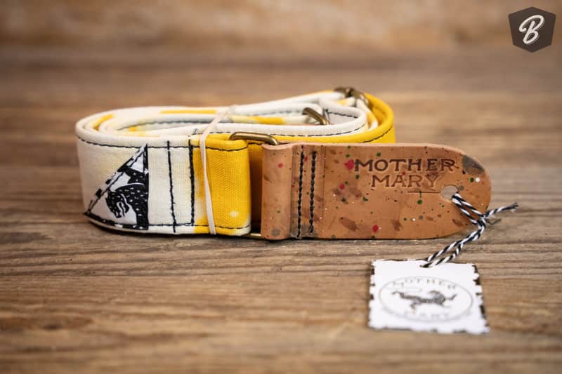 Mother Mary Yellow Bleached Guitar Strap image 1