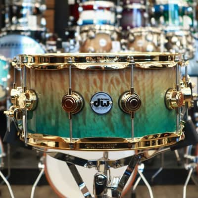 DW Collector's Exotic 6.5x14" w/ Gold Hardware (Natural To Candy Regal Fade Over Quilted Maple) image 1