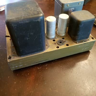 Heathkit W-5M Monoblock KT66 25 Watt Tube Power Amplifier and Cage 1959 Gold and Black image 5