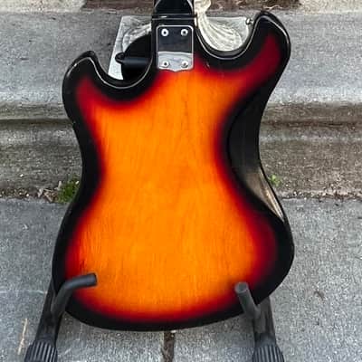 1960s MIJ Rexina Kawai Teisco Short Scale Electric Bass Guitar~Tri Tone Brown Sunburst~Lots of Mojo!~*SALE*~VIDEO!~ image 4