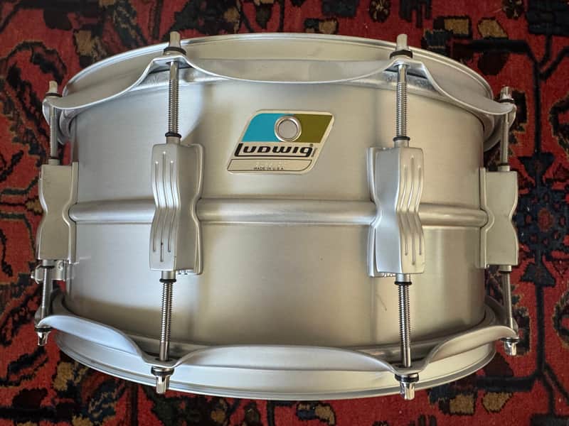 Ludwig LM405LTD Acrolite Limited Edition 6.5x14" 10-Lug Aluminum Snare Drum with Matte Silver Hardware Matte Aluminum P-90 Version image 1