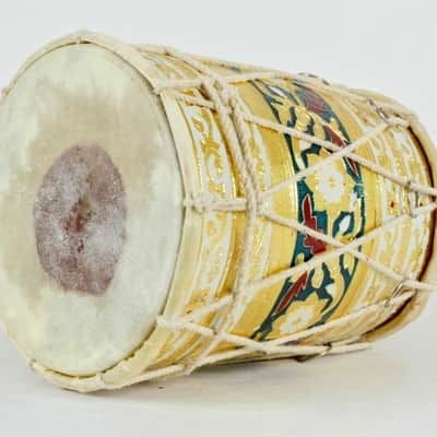 MeenaKari Work Designer Musical Instrument Wooden Rope Baby Dholak image 2