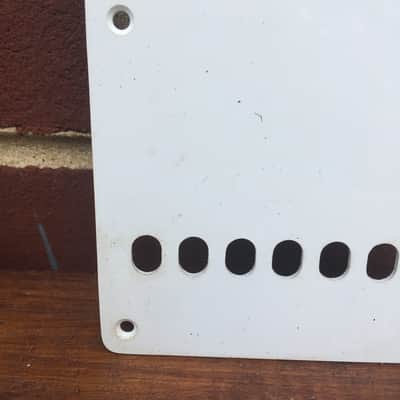 Vintage RI Lefty Fender Guitar Relic Back Plate Tremolo Cover Strat 1Ply White image 2