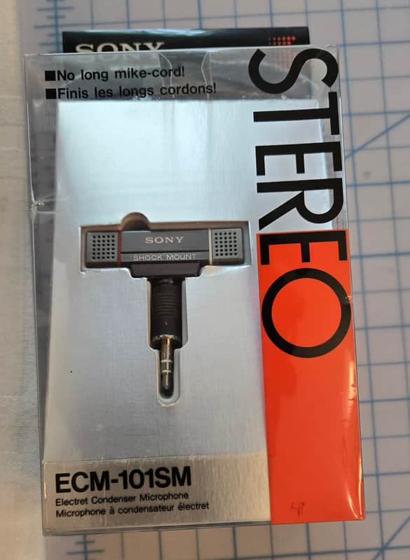 SONY ECM-101SM - in original packaging - with manual - self-powered stereo condenser microphone - made in 1992 image 1