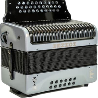 Hohner Corona C-II GCF Diatonic Button Accordion, Silver Rainbow image 3