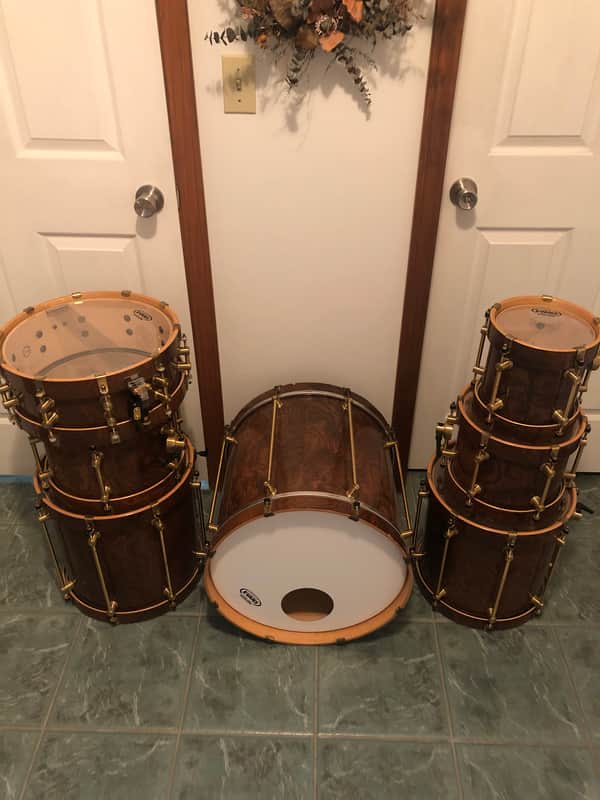 Bearing Edge Drum co. 7 pc Drum Set Bearing Edge 2003 Maple Bubinga image 1