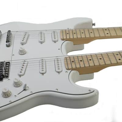 Zenison DOUBLE NECK Electric Guitar WHITE - 12 & 6 String Deluxe PADDED Gig Bag image 2