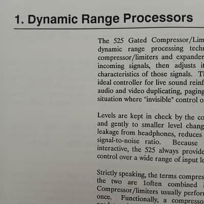 Operating Manual for Symetrix 525 Dual Gated Compressor / Limiter 1989 image 8