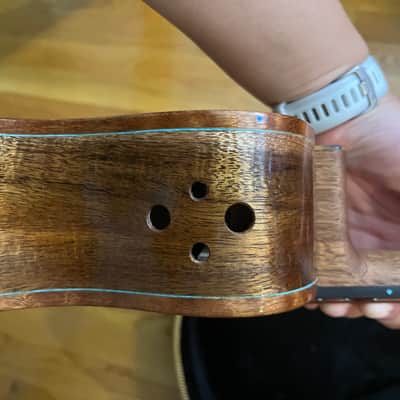 de Houtwinkel Custom koa tenor with fretboard inlay 2024 - French polish image 12