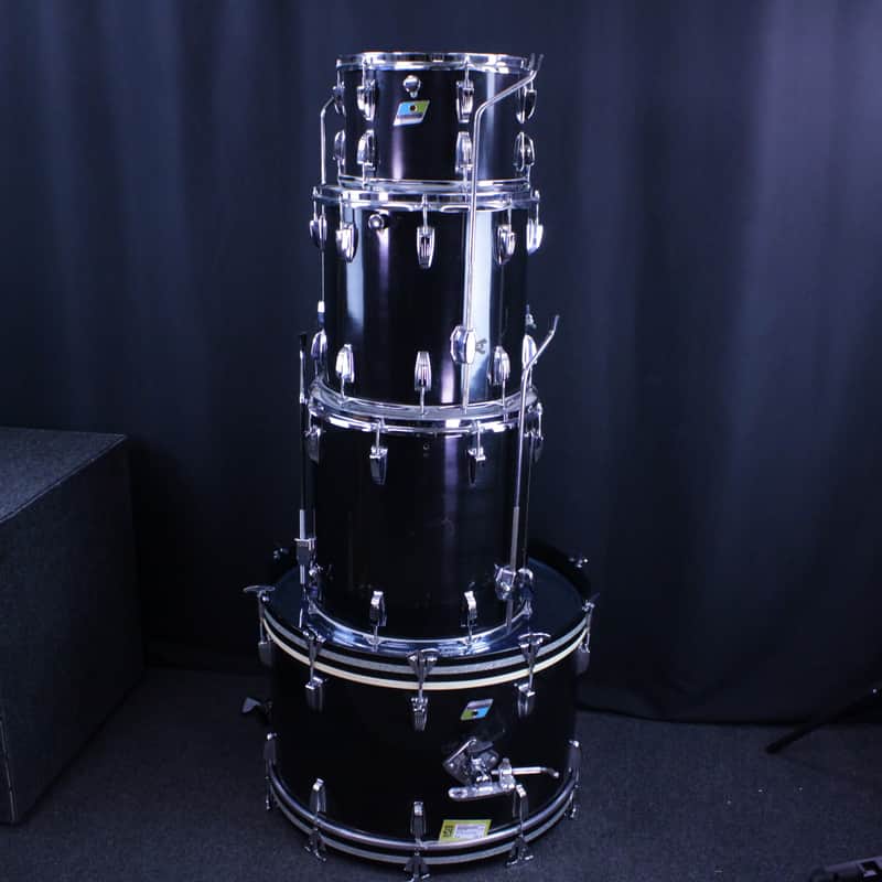Ludwig Black Cortex 4 Piece Drum Set 1970's - Black Cortex image 1
