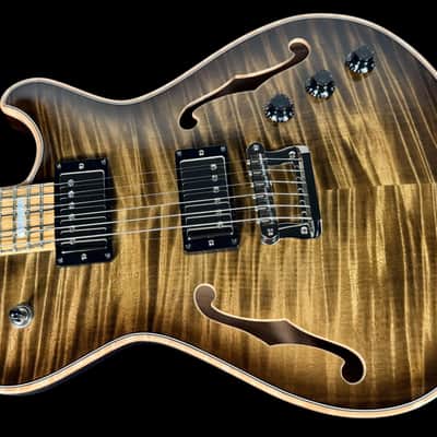 2026 Knaggs Chena Hollowbody Tier 1 Flame Top w Pale Moon Ebony Fretboard ~ Sand Dune Burst image 2