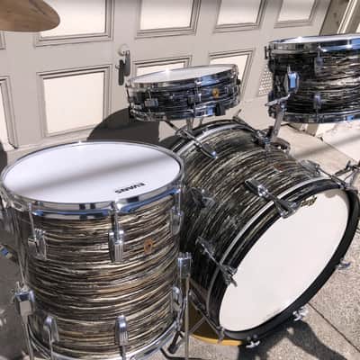 Holy Grail! Ringo Starr Ludwig Black Oyster Pearl 3 Piece Downbeat Drum Set image 5