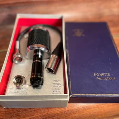Vintage Ronette SB 742 Crystal Dual Capsule Microphone 50s Black / Silver (Rare) NOS image 2