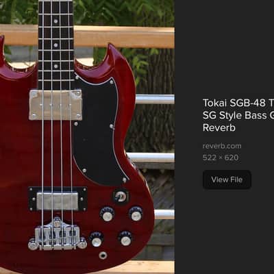 Vintage MIJ Tokai SGB-48 Bass 3-Ply Pickguard - Black image 7