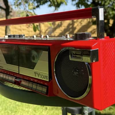 Hitachi W4V Rare Vintage MINT Cassette Boombox Warranty Tested Red +original Box image 21