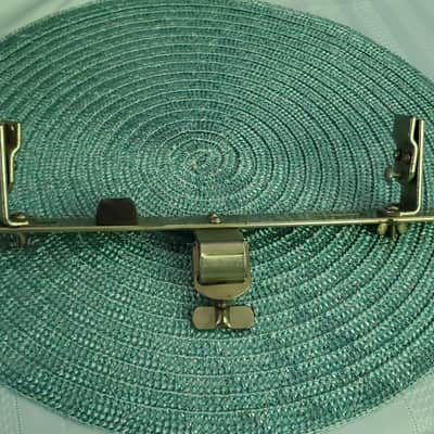 1910s 1920s 1930s LUDWIG & LUDWIG * NICKEL * COWBELL & WOODBLOCK HOLDER CLAMP * Mount on Bass Drum HOOP *  cow bell wood block bracket (#c) image 1