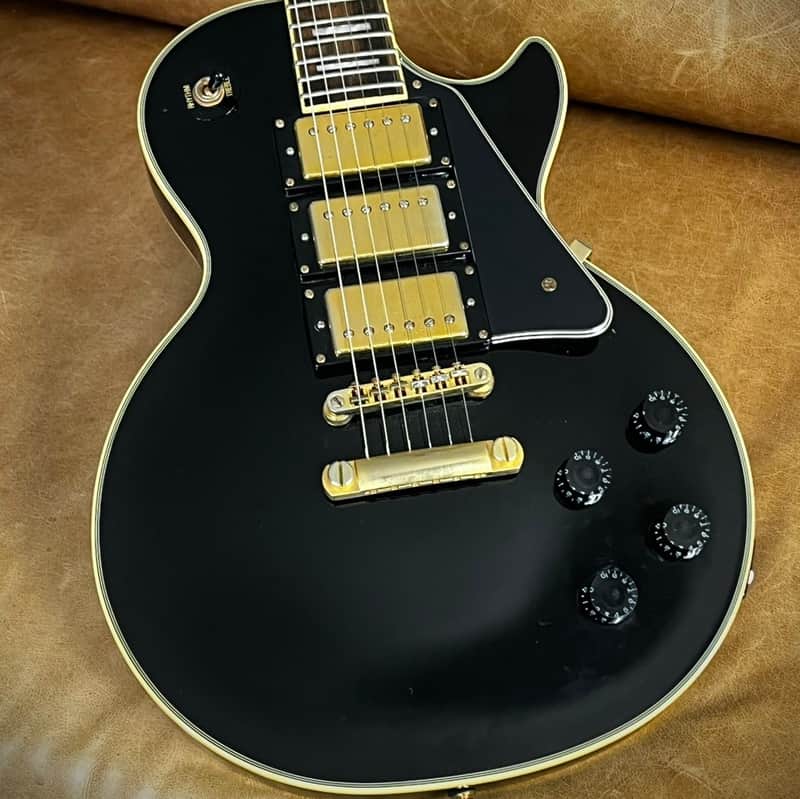 2015 Epiphone by Gibson Les Paul Custom Black Beauty Triple Pickup Electric guitar ebony VGC image 1