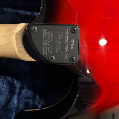 Schecter Sunset 24 Hardtail USA Custom Shop 2021 - Red Stain/Black Burst - w/ COA & Case - NEW image 17