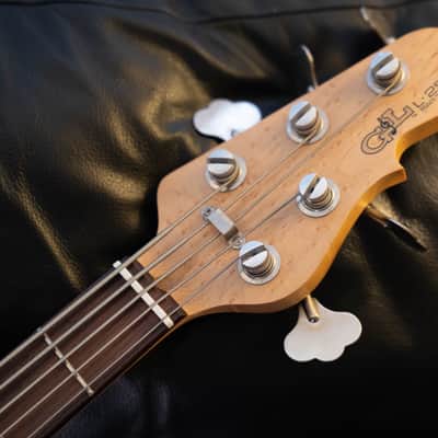 G&L L-2500 USA 5 String Bass '97/98 translucent blue & Stunning Birds Eye Maple image 7