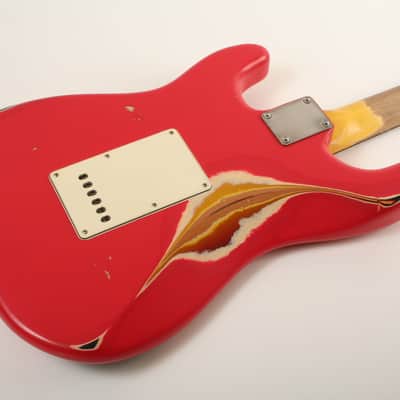 Nash Guitars S-63 Fiesta Red Over Sunburst Lollar Pickups image 8