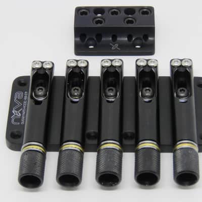 Headless bass bridge 5 strings 19 mm spacing with base plate by Nova Guitar Parts image 3