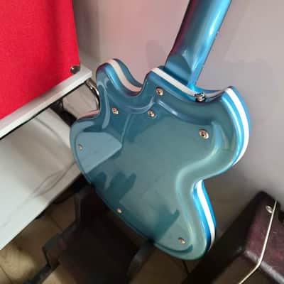 Supro 1570WB Sahara Single Pickup Americana Series Electric Guitar 2010s Wedgewood Blue Metallic image 6