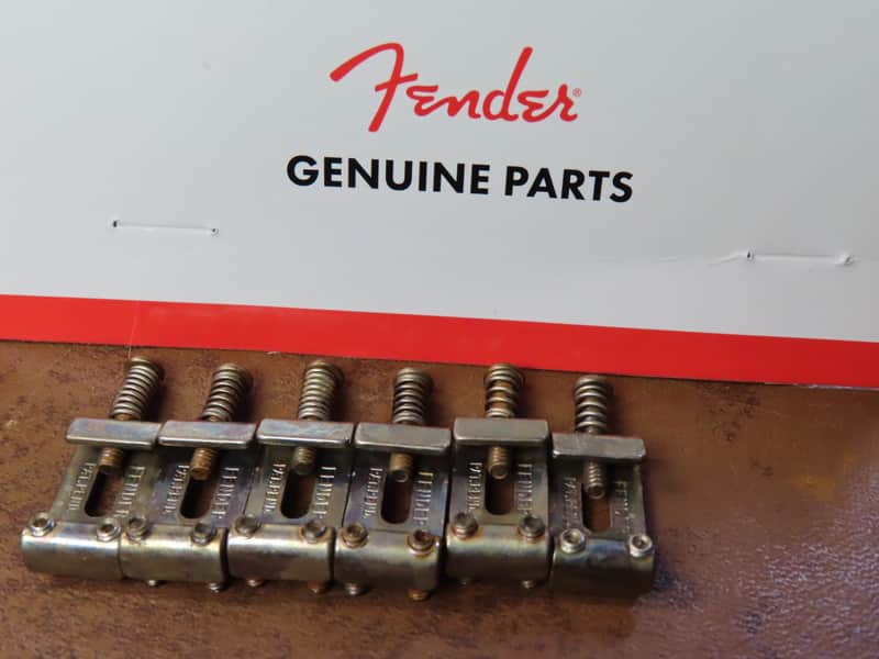 aged Fender Strat PAT PEND Stratocaster SADDLES kit PN 0992091000 USA vintage RELIC image 1