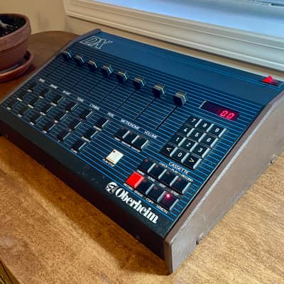 Oberheim DX 6-Voice Drum Machine 1982 - Blue with Wood Sides image 2