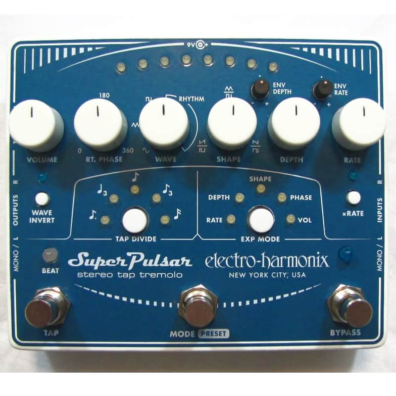 Used Electro-Harmonix EHX Super Pulsar Stereo Tap Tremolo Guitar Effect Pedal! image 1