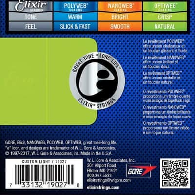 Elixir 19027 Optiweb Nickel Custom Light Electric Guitar Strings (09-46) image 2