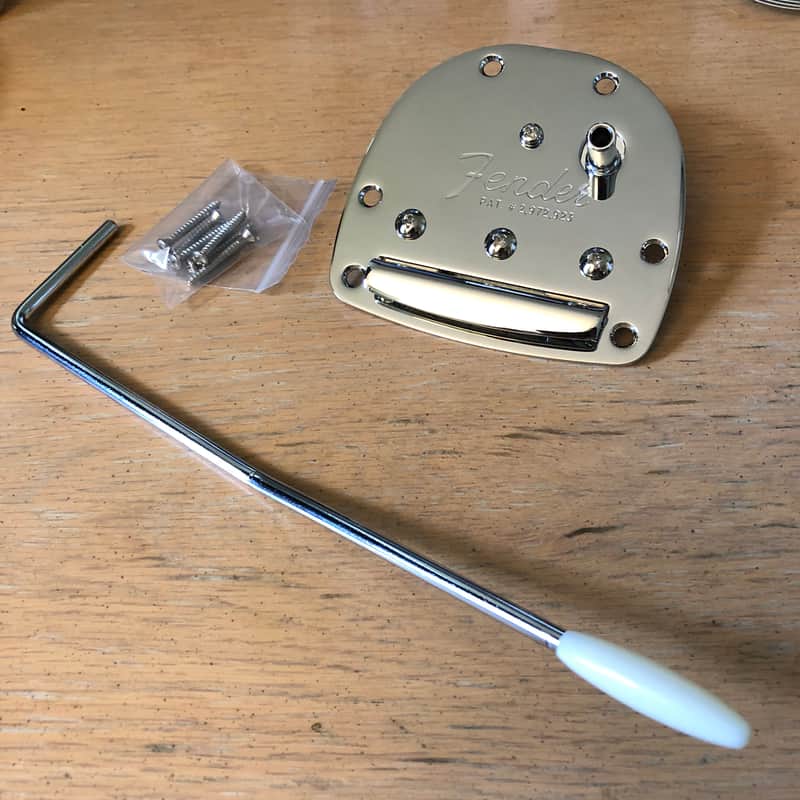 Fender 60th Anniversary Jazzmaster Tremolo Assembly Tailpiece Arm Bar Chrome Lacquer Jaguar Reissue image 1