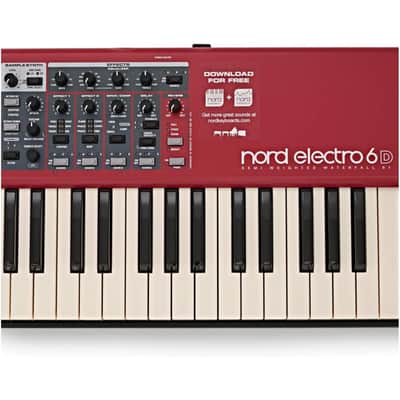 Nord Electro 6D 61-Key Stage Piano, Semi-Weighted Waterfall Keyboard, Red image 2