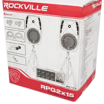 Rockville RPG2X15 Package PA System Mixer/Amp+15" Speakers+Stands+Mics+Bluetooth image 10