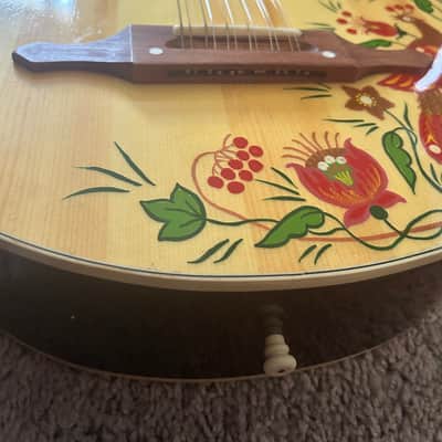 Trembita K-58 Kobza 7-Course / 14-String Ukrainian Folk Lute 2015 Hand-Painted w/ Case image 12