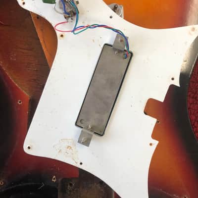 Vintage No-name (Teisco-ish) body, pickguard, and pickup. image 11