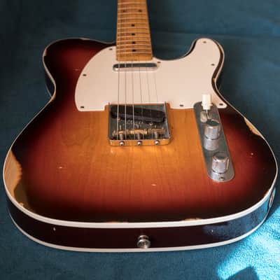 Custom Shop Fender 59 Telecaster, Custom Relic MN Wide-Fade Chocolate 3-Color, Sunburst 2022 - sunburst image 18