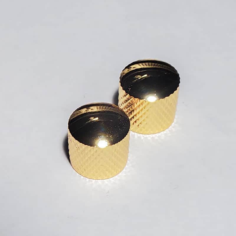 Light Relic Blemished Tops Gold Knurled Knobs for Guitar or Bass (2) image 1