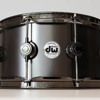 DW Collectors Satin Black Over Brass 6.5" x 14" Snare Drum w/ VIDEO! image 1