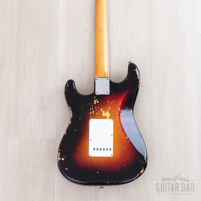 1961 Fender Stratocaster Vintage Guitar Sunburst Slab Board w/ Flame Neck, Hangtag, Strap & Case image 3