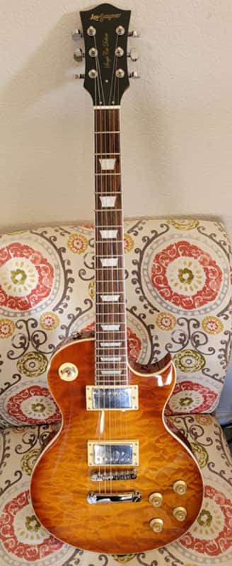 Leo Jaymz ‘Black Tea’ Deluxe LP Electric Guitar w/Gigbag image 1