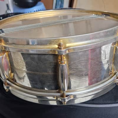 Extremely Rare Gretsch 4160G Round Badge COB Snare – 24k Gold Plated, image 3