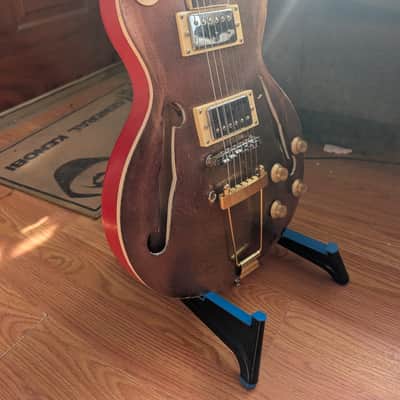 Schott Semi-Hollow LP Electric Guitar Red Chameleon Finish – Unique Build image 3