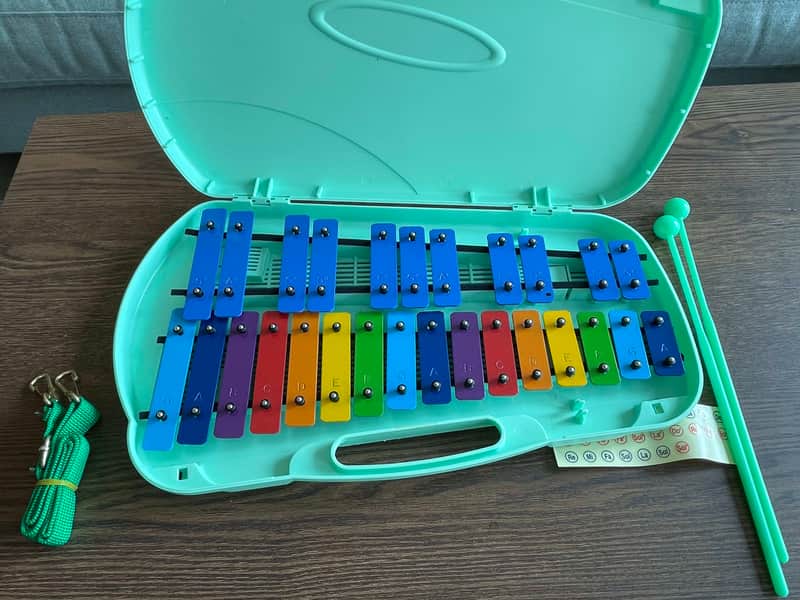 Angel Angel AX-27N Glockenspiel - 27 Note (G2 to A4), Green with 2 Beaters mid-2000's image 1