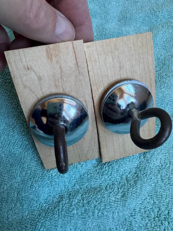 Ludwig Two Vintage Marching Bass Drum Eyelet Bracket Mount Part Lot C 70s - Various image 1