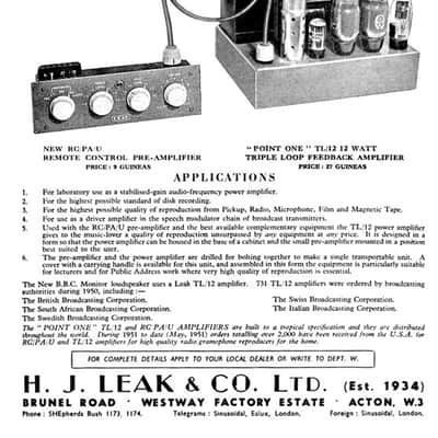 LEAK TL/12 Point One, TL12.1 Tube Amp, 1949, Bronze, Pristine! image 4