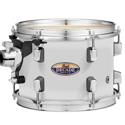 Pearl Decade Maple 8x7" White Satin Pearl Lacquer #229 Rack Tom Tom Drum w/Opti-Loc Mount | WorldShip | NEW | Authorized Dealer image 1